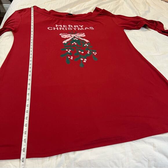 SHEIN Plus Off Shoulder Christmas Print Tee Dress sz 2X - Picture 8 of 10